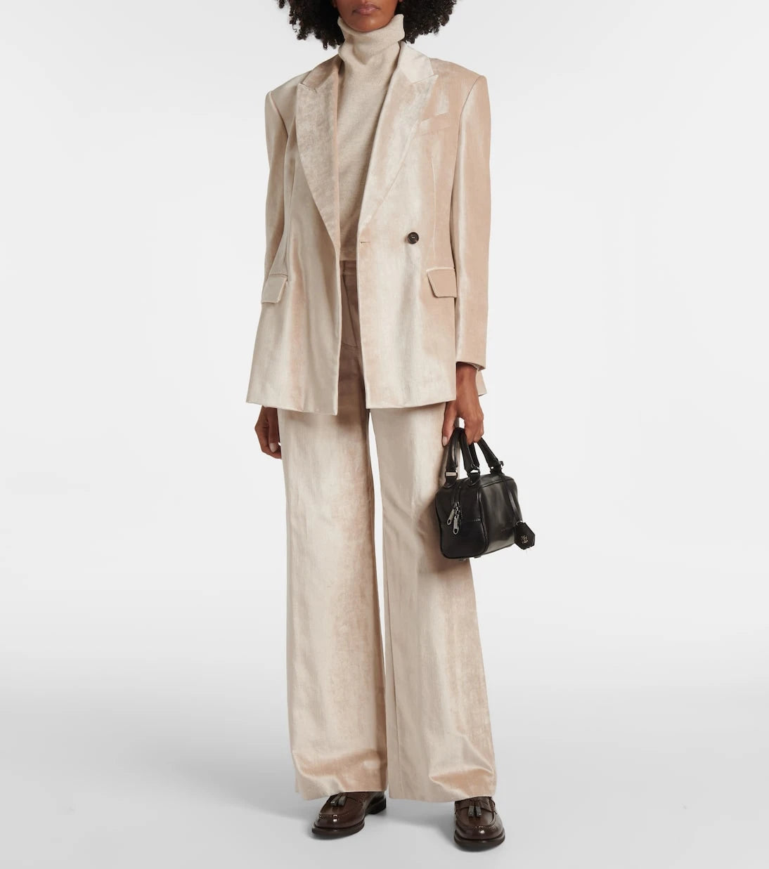 Brunello Cucinelli - Cotton-blend wide-leg pants