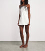 Carine Gilson Beige Silk Lace-Trim Short Slip Dress