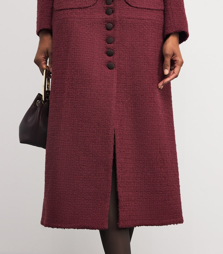 Liberowe Burgundy Wool-Blend Imperial Coat
