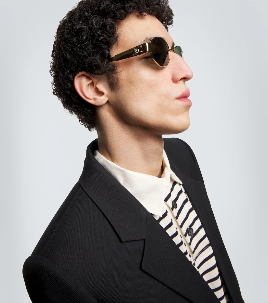 Celine Eyewear - Triomphe Metal 01 oval sunglasses