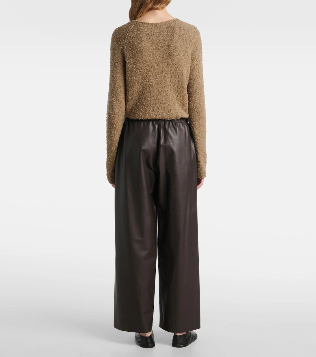 The Row - Yani mid-rise leather wide-leg pants
