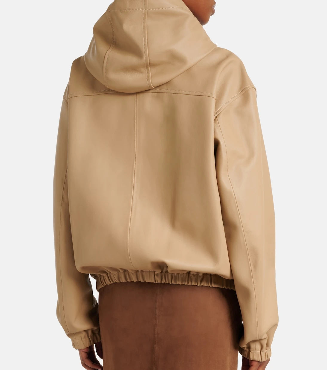 Nour Hammour - Leo leather zip-up hoodie