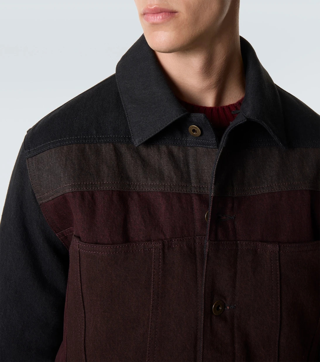 Loewe - Shearling-trimmed denim blouson jacket