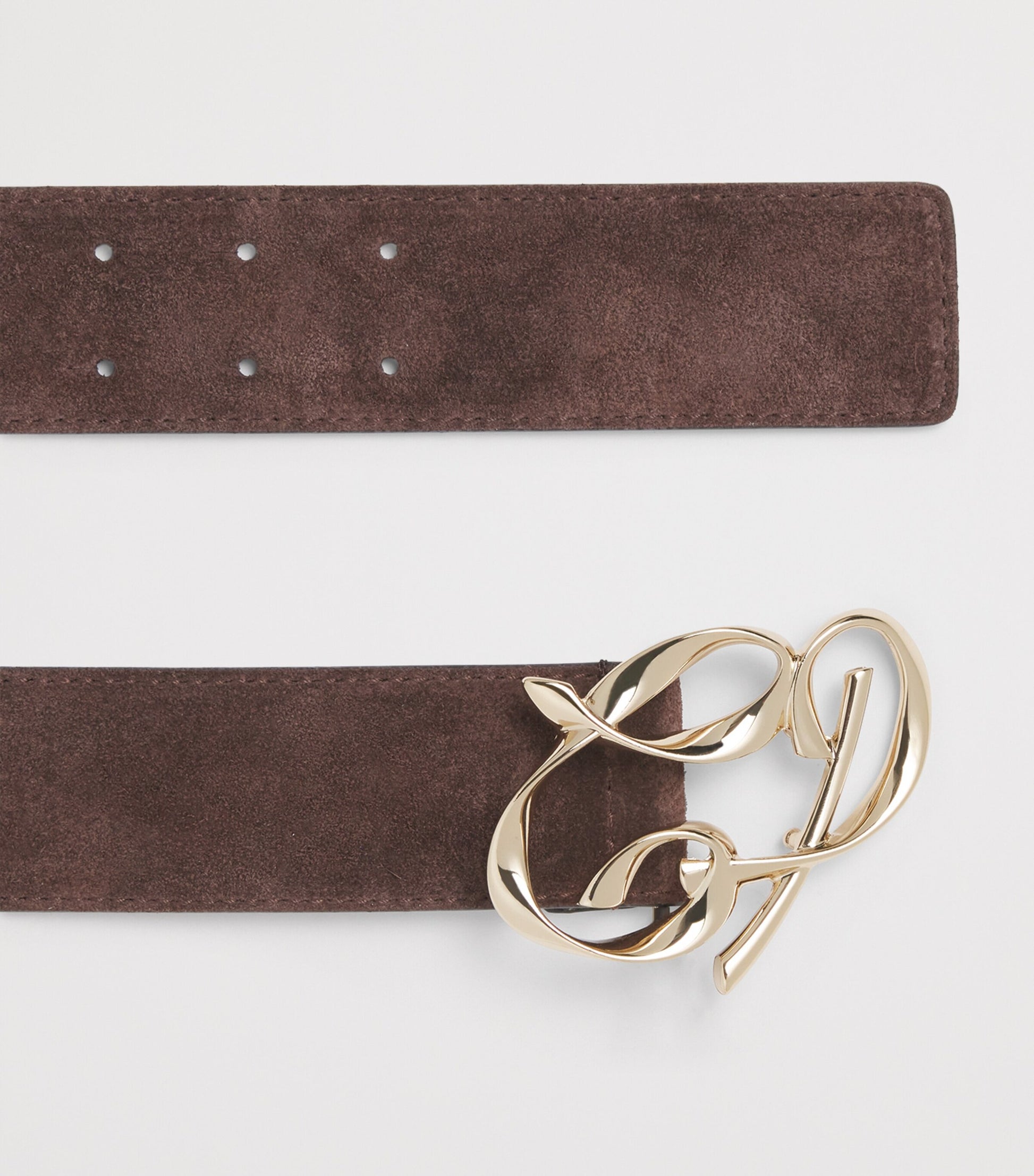 Claudie Pierlot Brown Suede Logo Belt