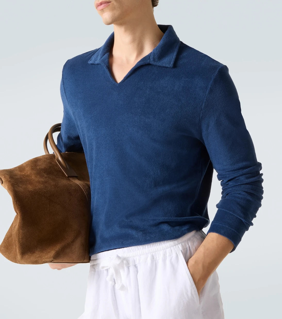 Fedeli - Cotton terry polo sweater