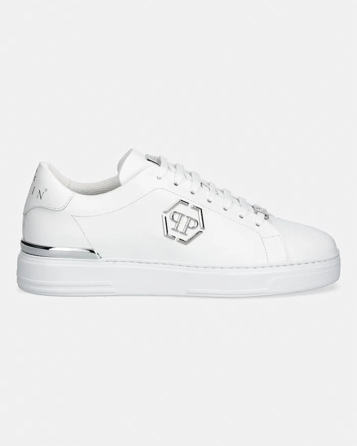 Philipp Plein Leather Lo-Top Hexagon Deri Sneaker