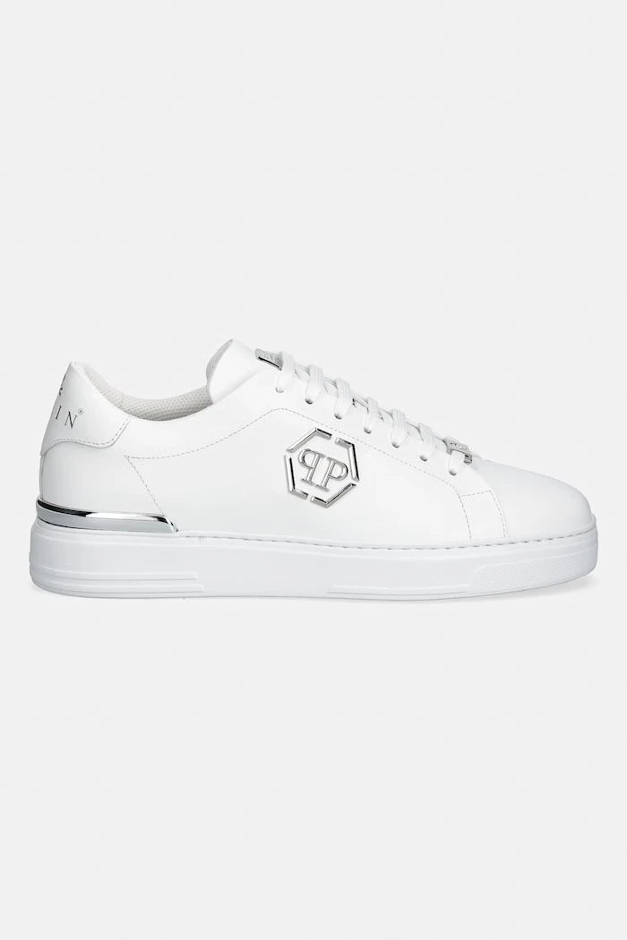 Philipp Plein Leather Lo-Top Hexagon Deri Sneaker