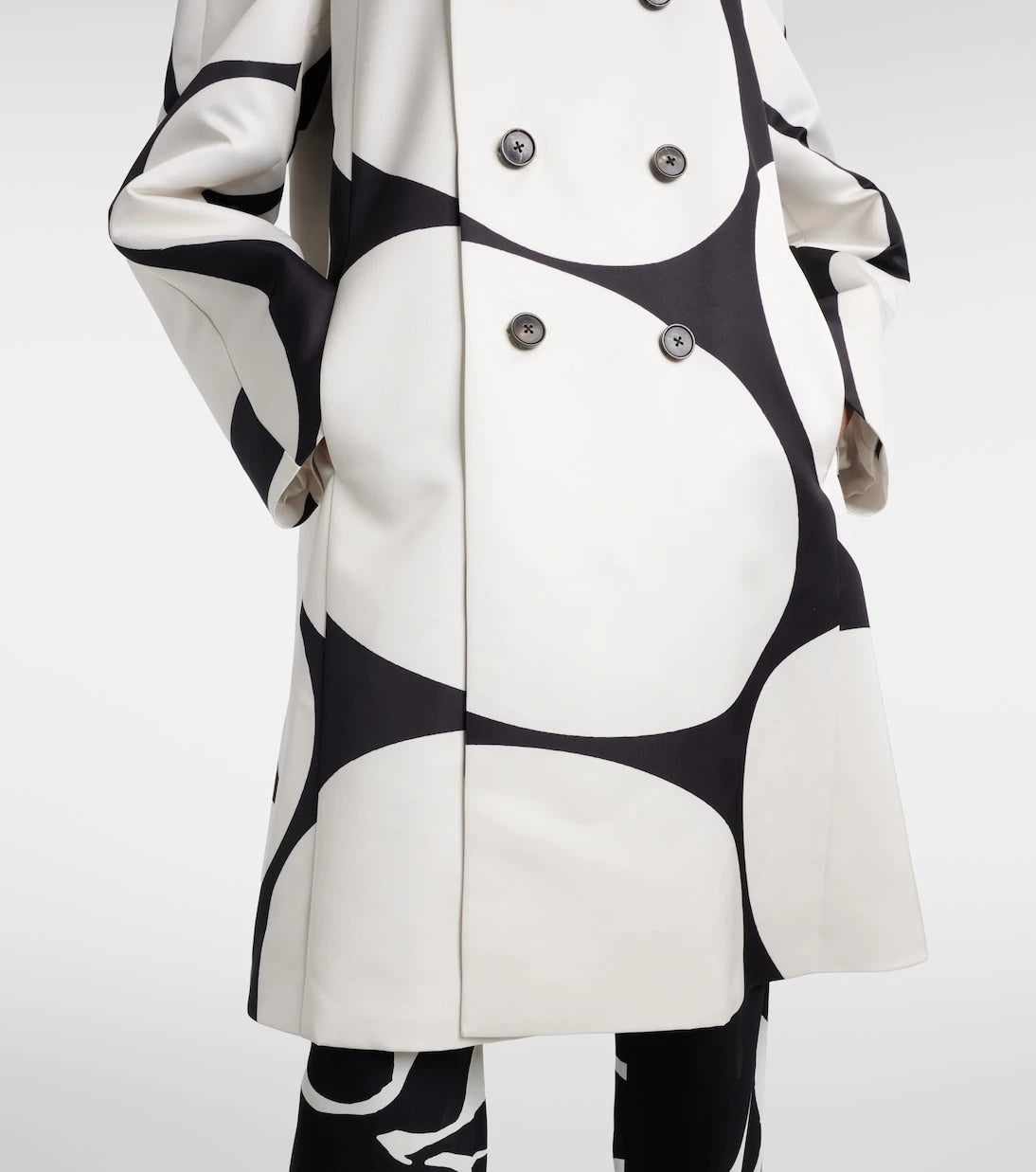 Dries Van Noten - Polka-dot double-breasted satin coat
