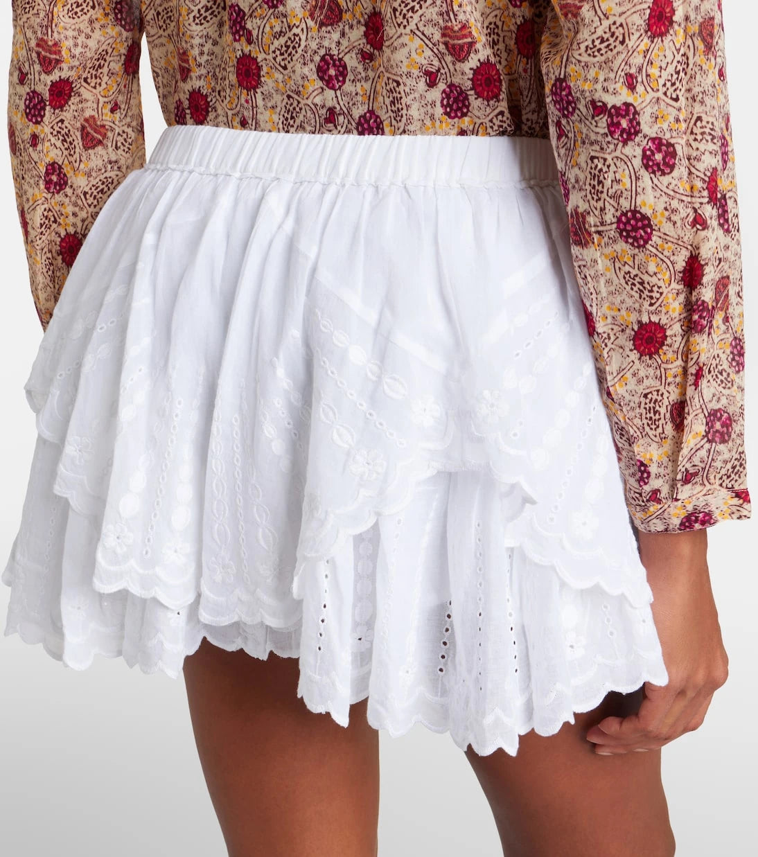 Marant Etoile - Layale ruffled cotton shorts