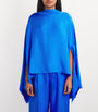 Blue Silk Oversized Cape