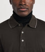Cotton-Cashmere Long-Sleeve Polo Shirt