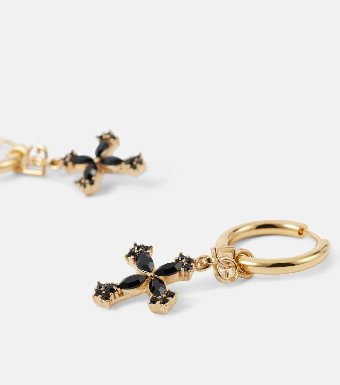 Dolce&Gabbana - أقراط بتصميم طارة متدلية ومزينة بحرفي DG