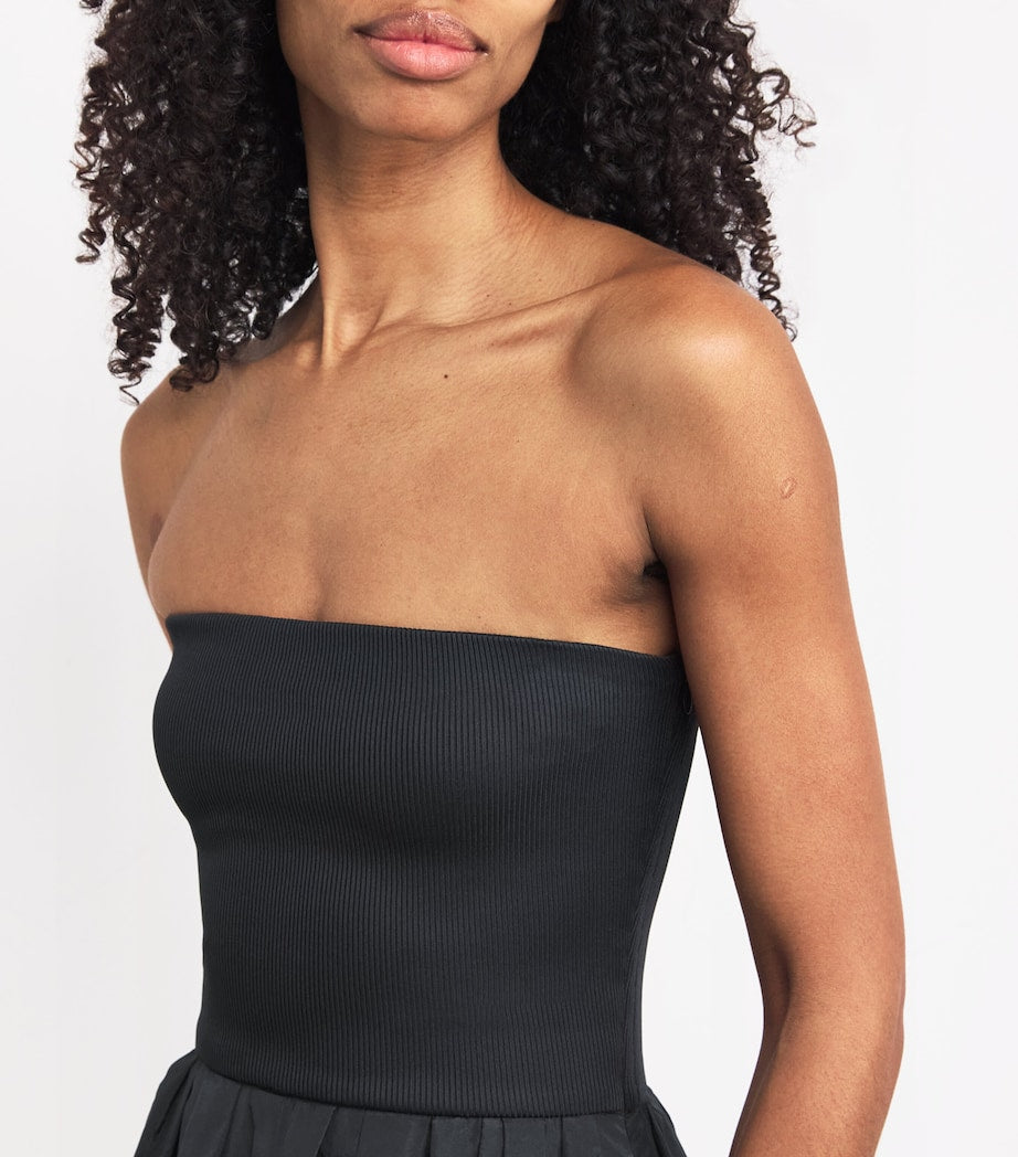 Maje Black Strapless Midi Dress