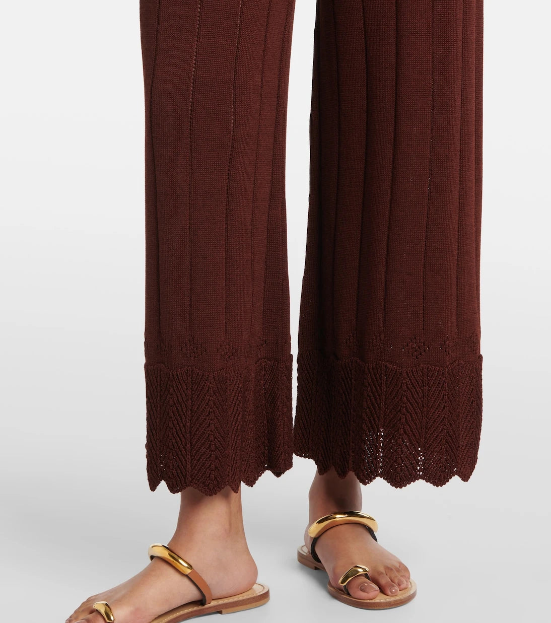 Eres - Récit open-knit cotton-blend wide-leg pants