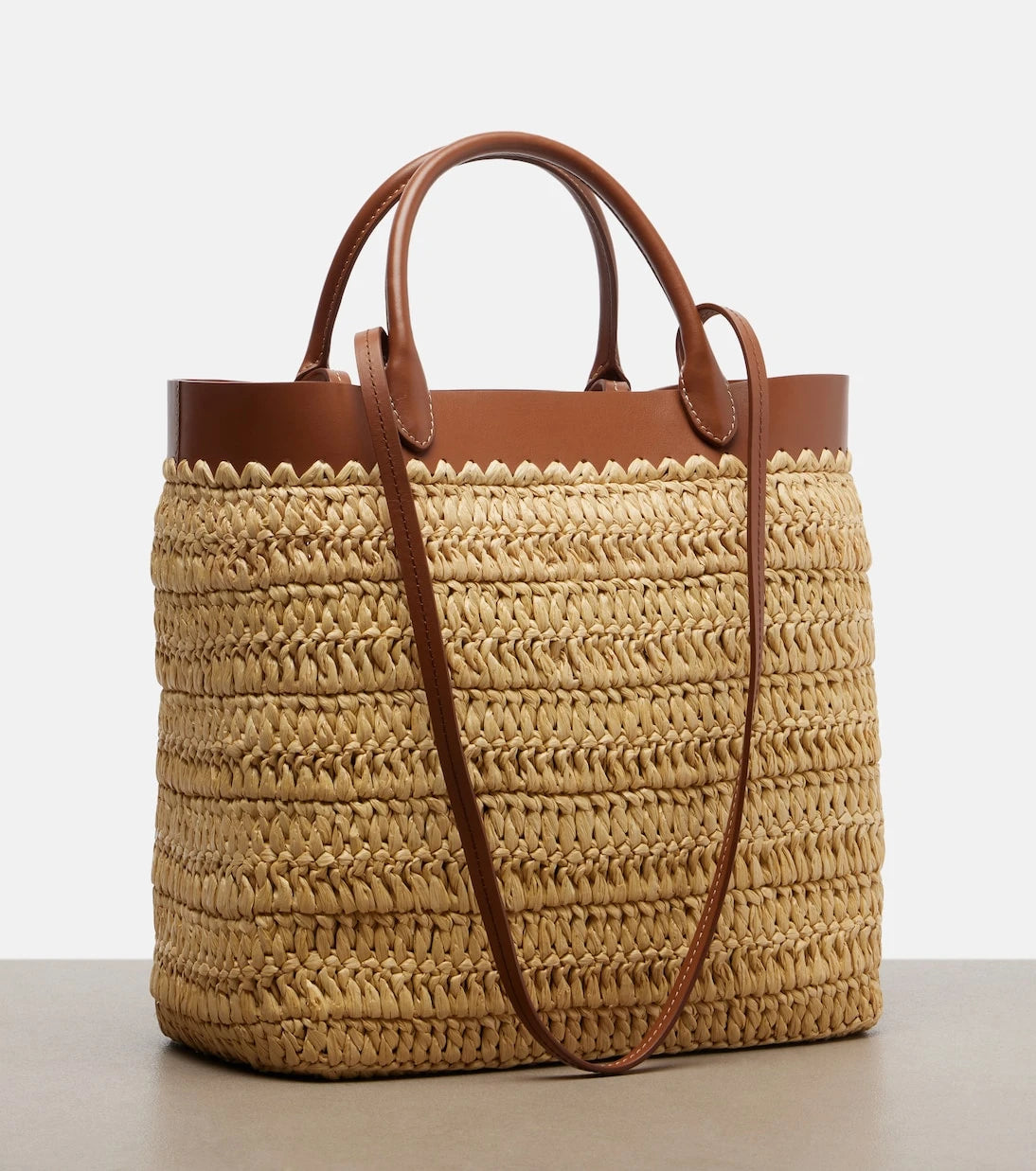 Prada - Small crochet raffia tote bag