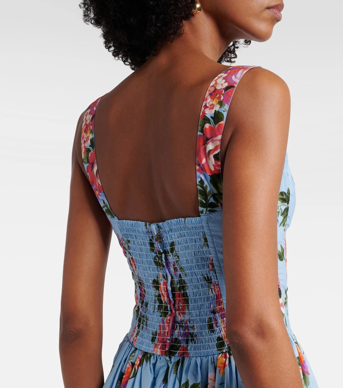 Dolce&Gabbana - Floral cotton bustier dress
