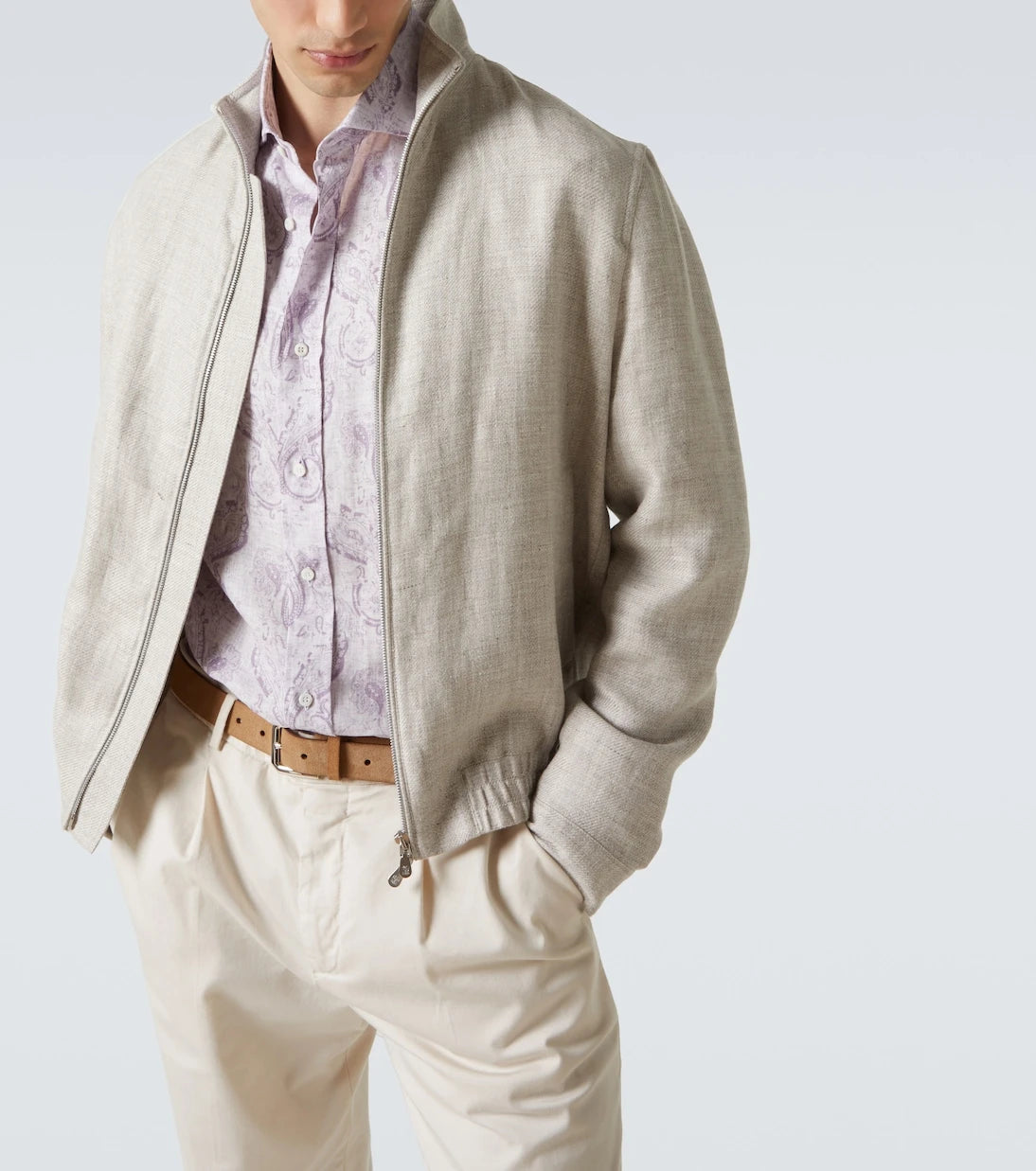 Brunello Cucinelli - Printed linen shirt