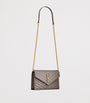Saint Laurent Grey Leather Envelope Chain Wallet