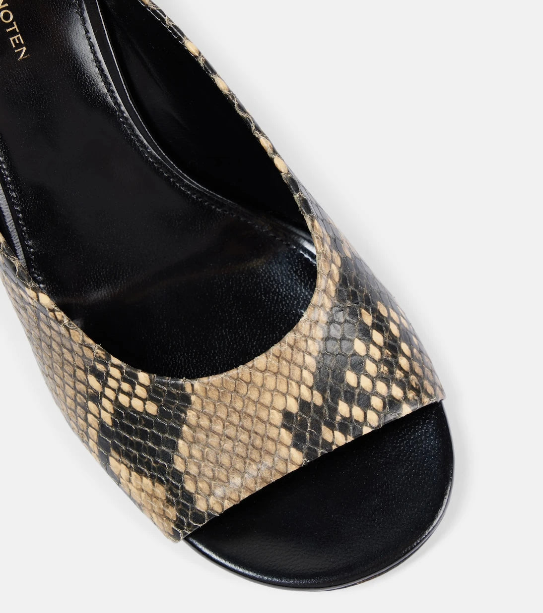 Dries Van Noten - Snake-effect leather mules