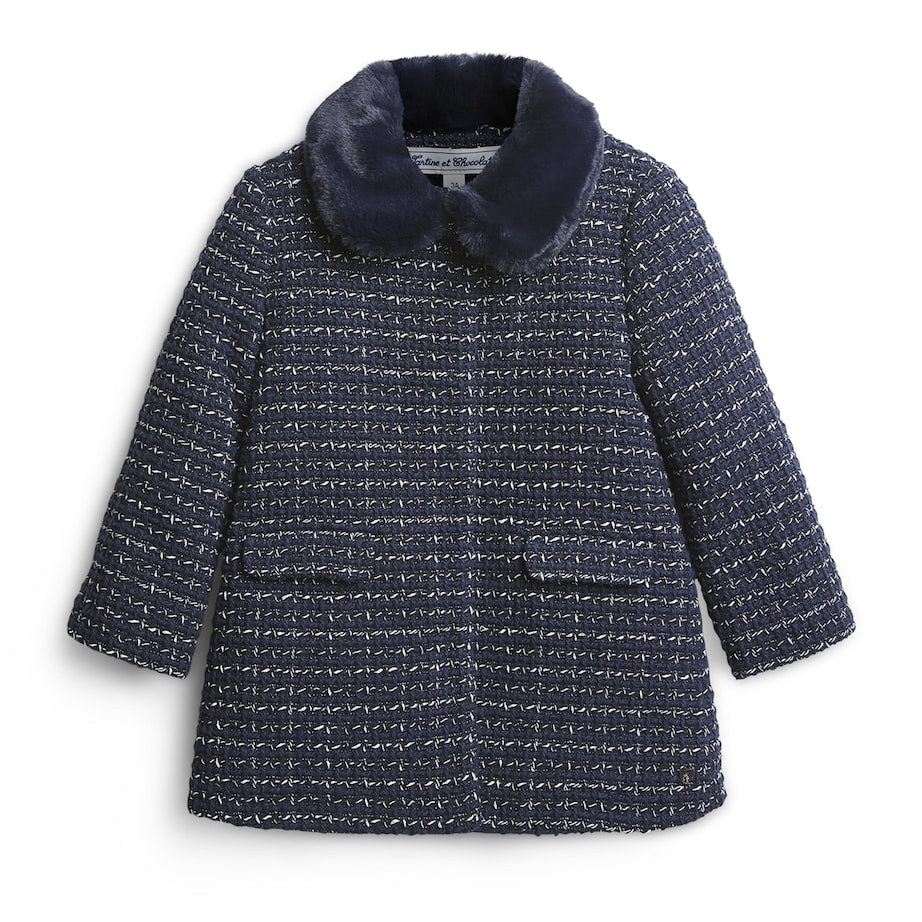 Faux Fur Tweed Coat (3-12 years)