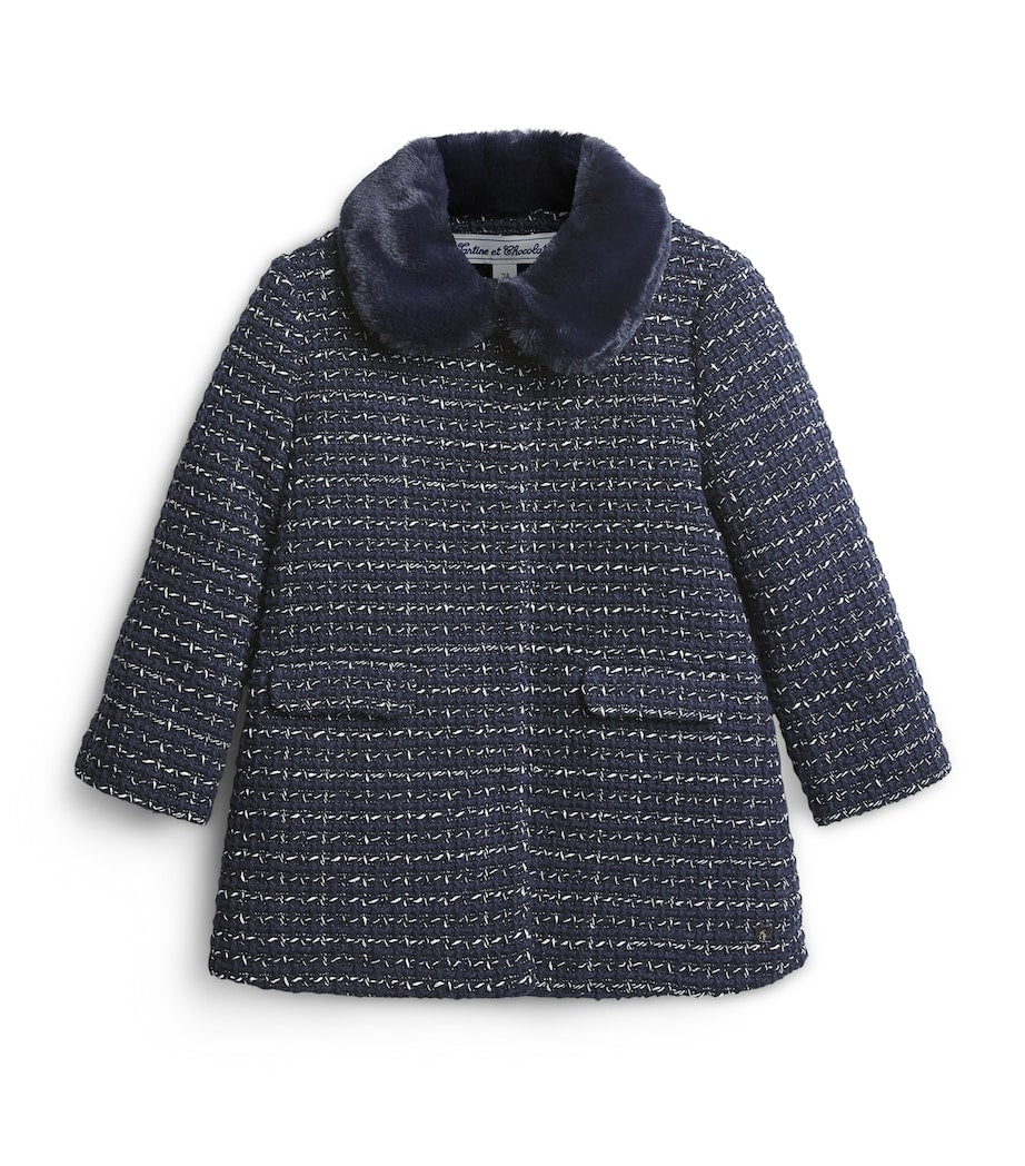 Faux Fur Tweed Coat (3-12 years)