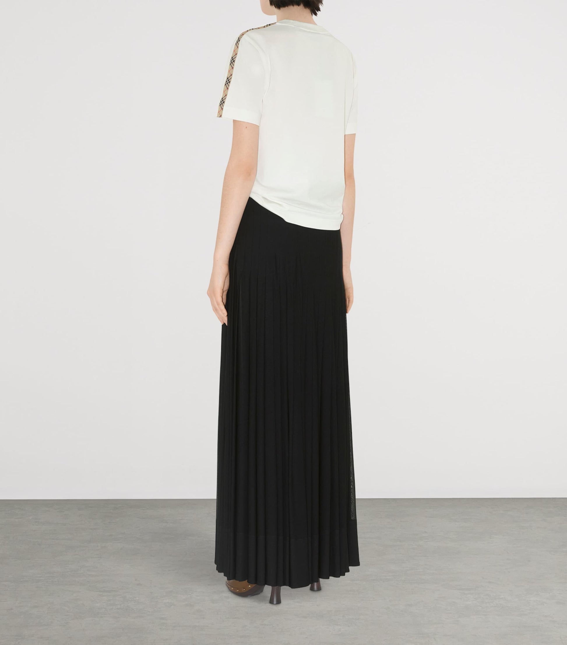 Ivory Cotton Stripe-Trim EKD T-Shirt