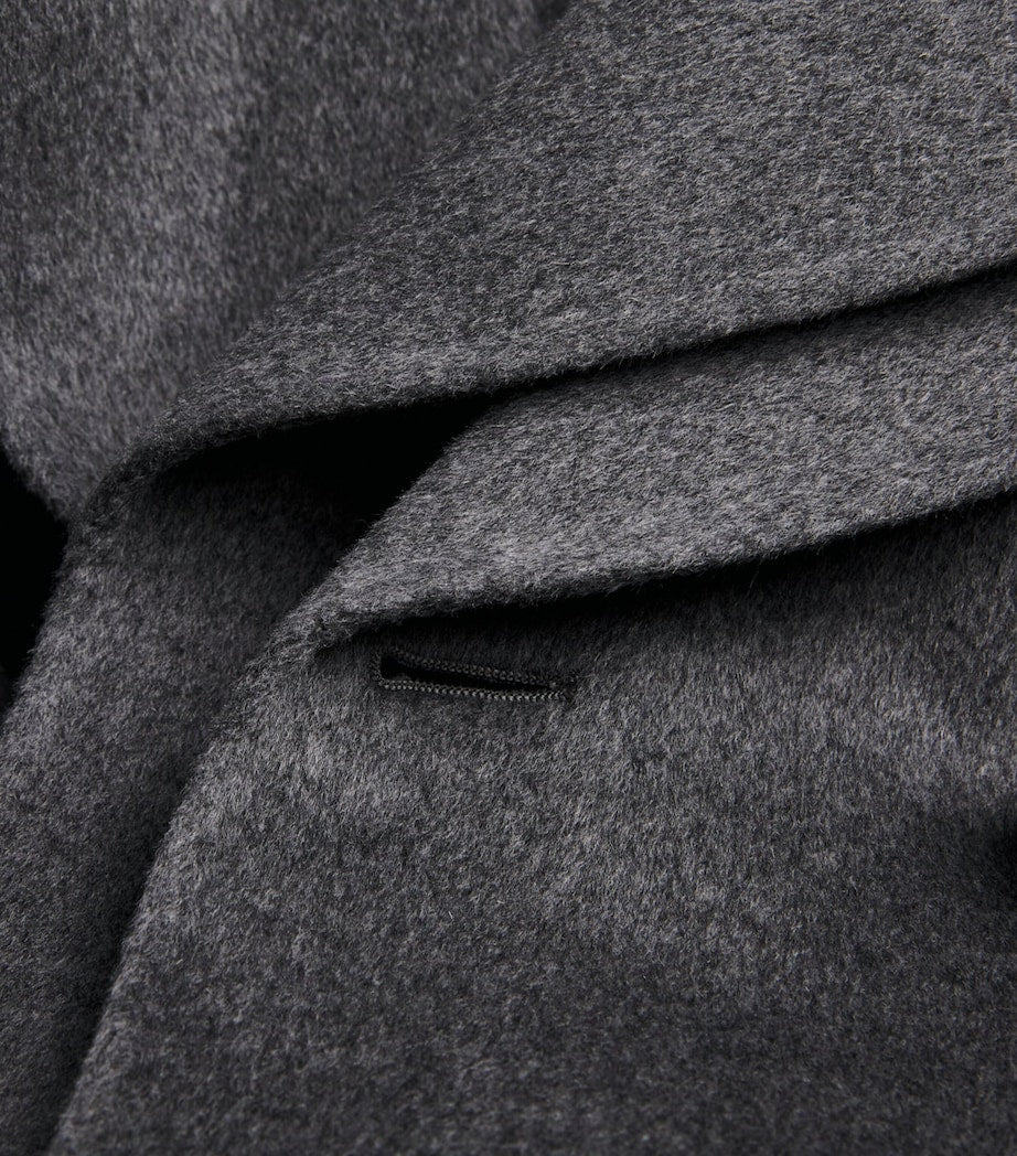 Róhe Grey Wool Double-Layered Scarf Coat