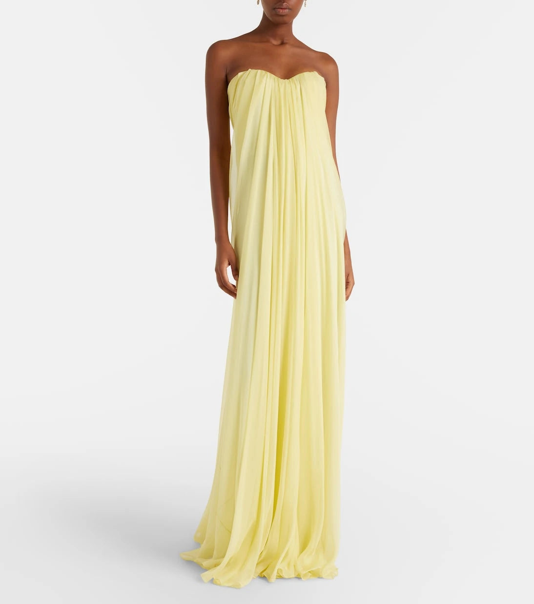 McQueen - Draped chiffon bustier gown
