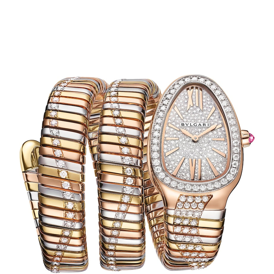 Mixed Gold and Diamond Serpenti Tubogas Infinity Watch 35mm