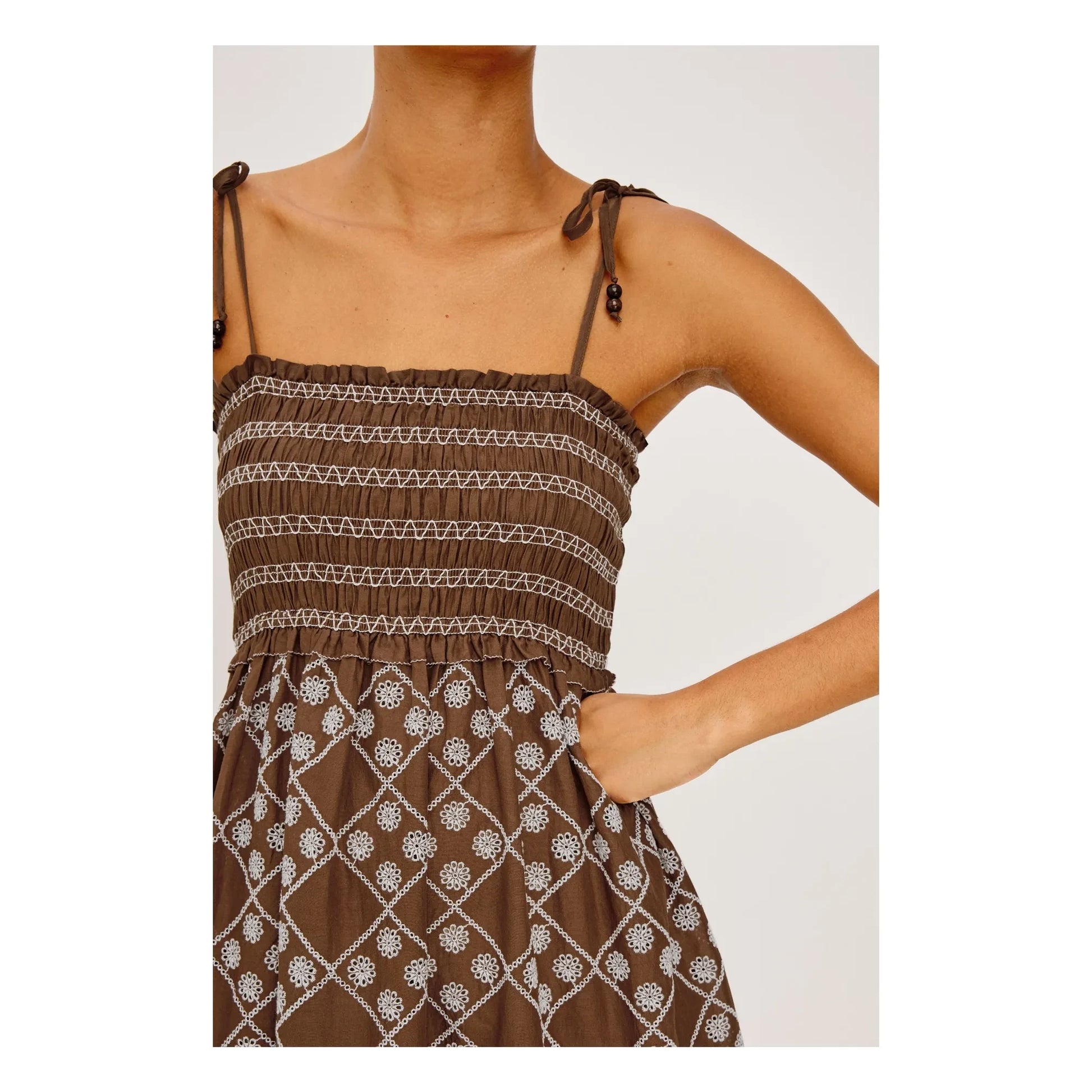 Rails - Becca Cotton Embroidery Dress | Chocolate
