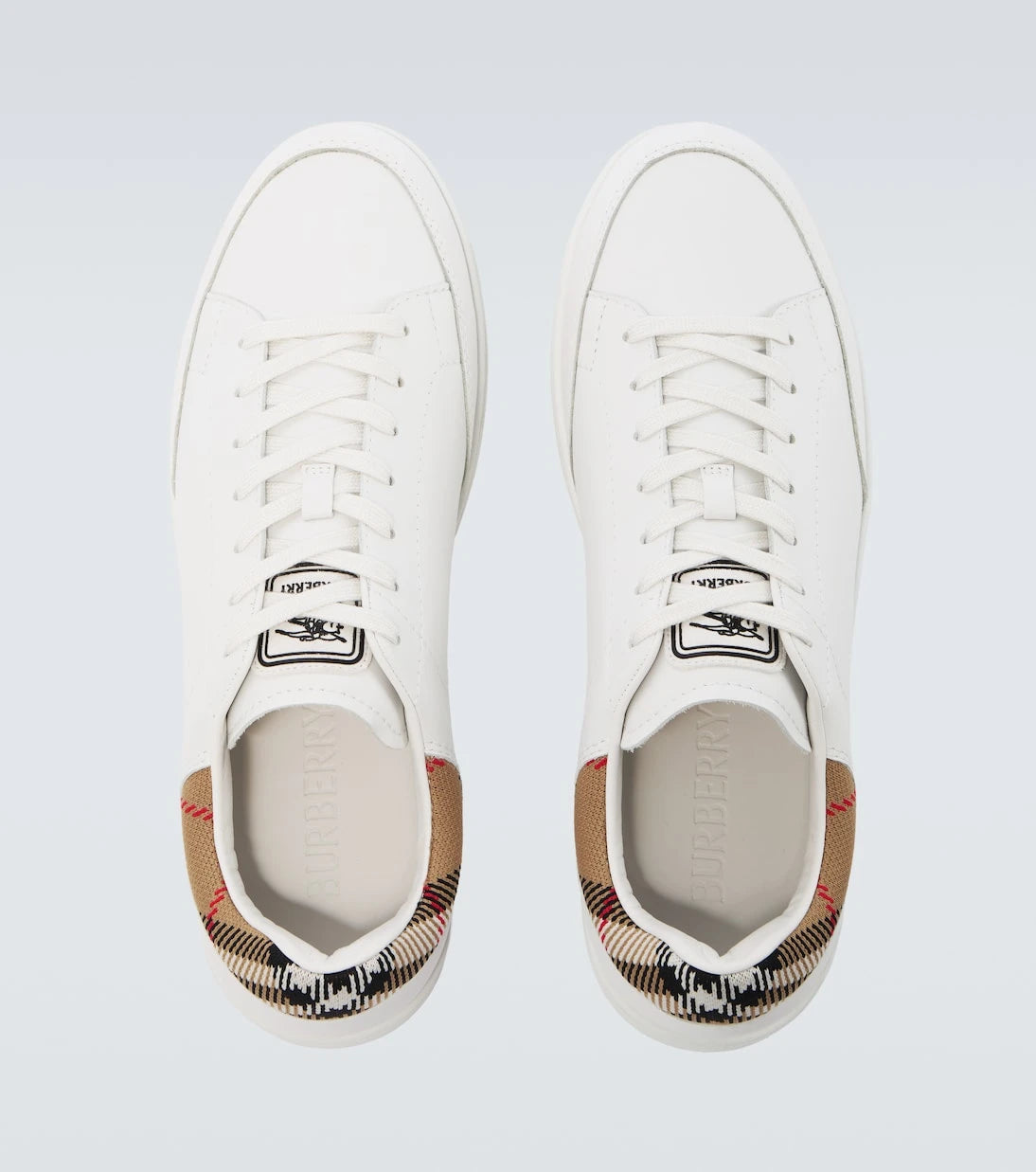 Burberry - Set Burberry Check leather sneakers