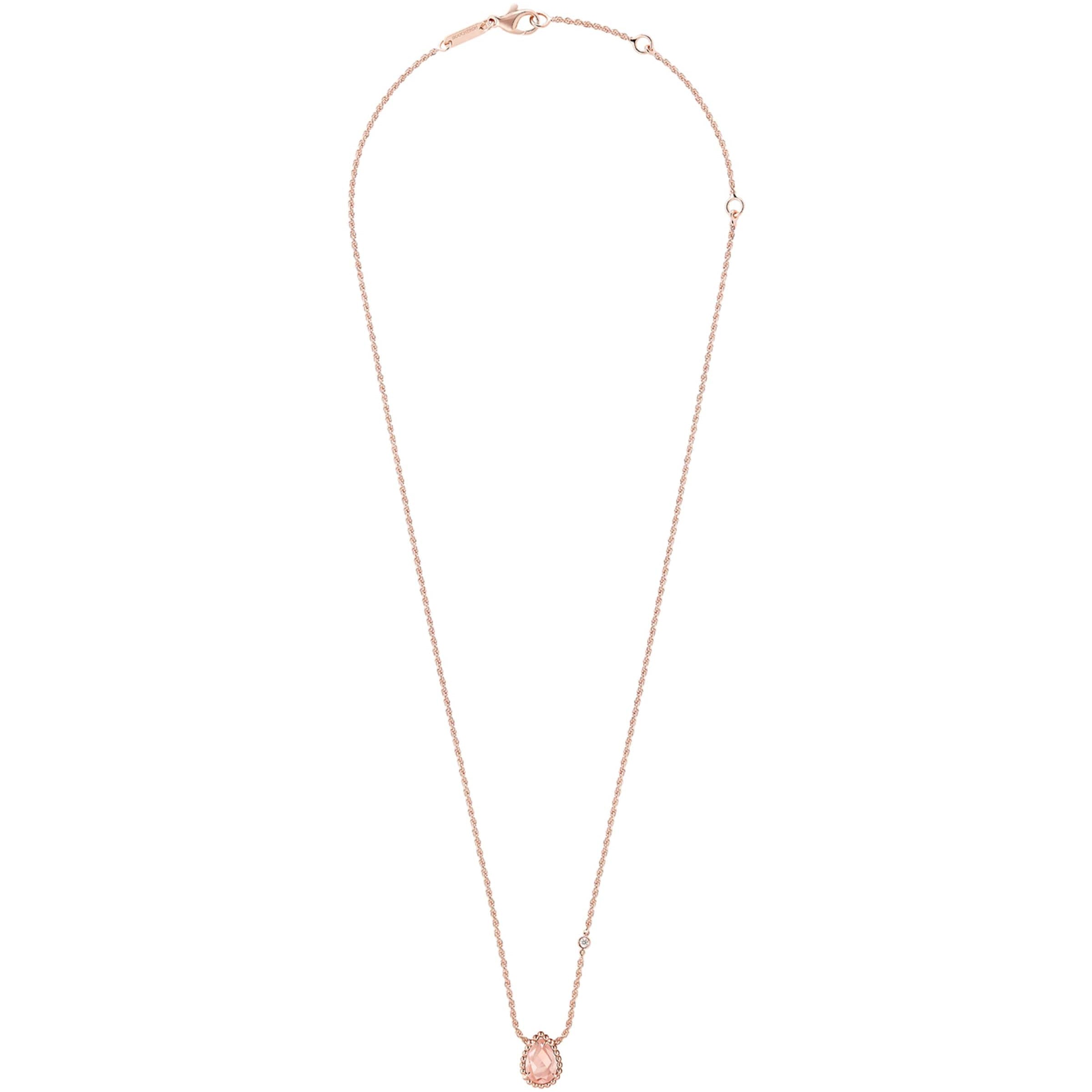 Rose Gold, Diamond and Pink Quartz Serpent Bohème Necklace