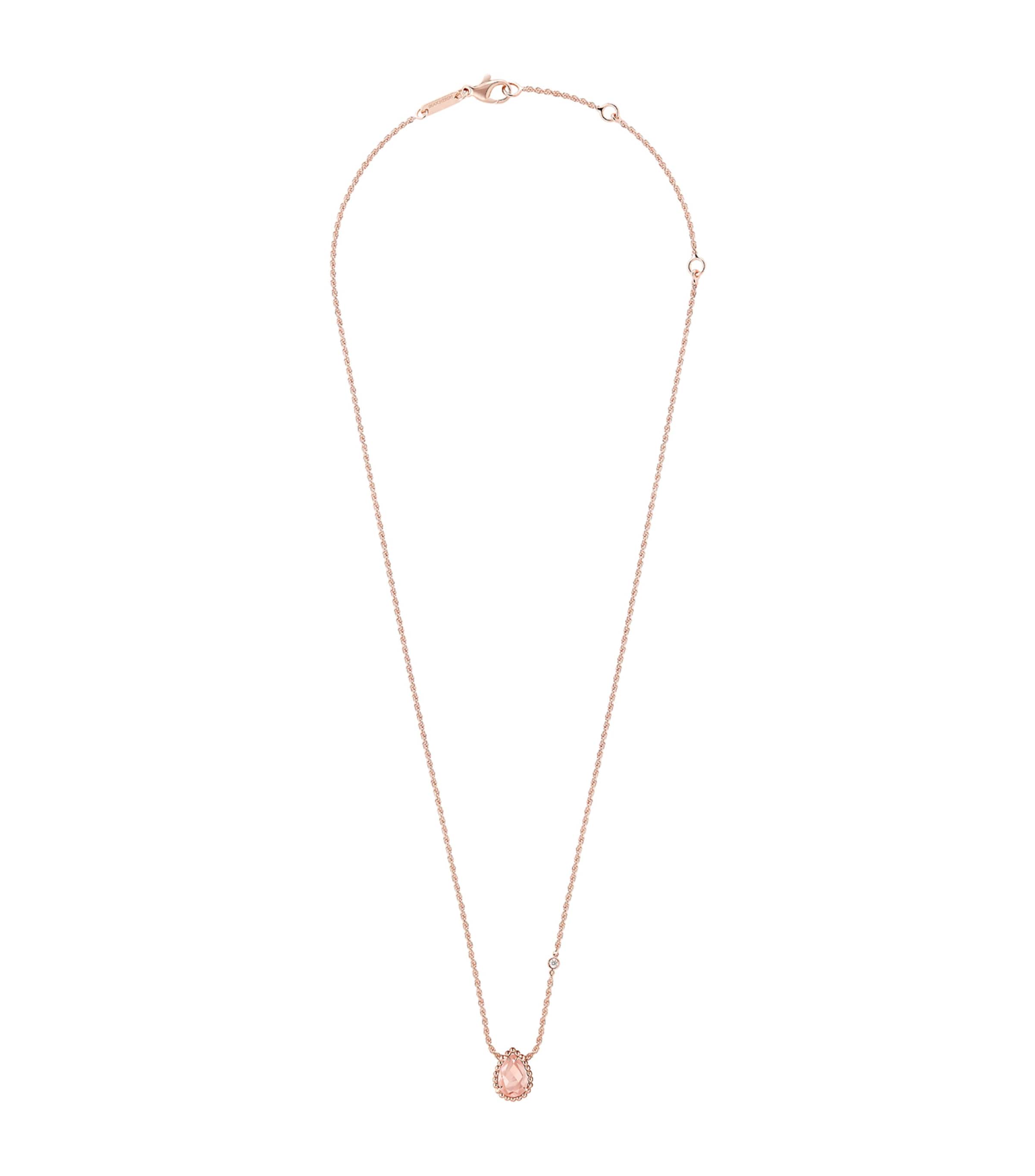 Rose Gold, Diamond and Pink Quartz Serpent Bohème Necklace