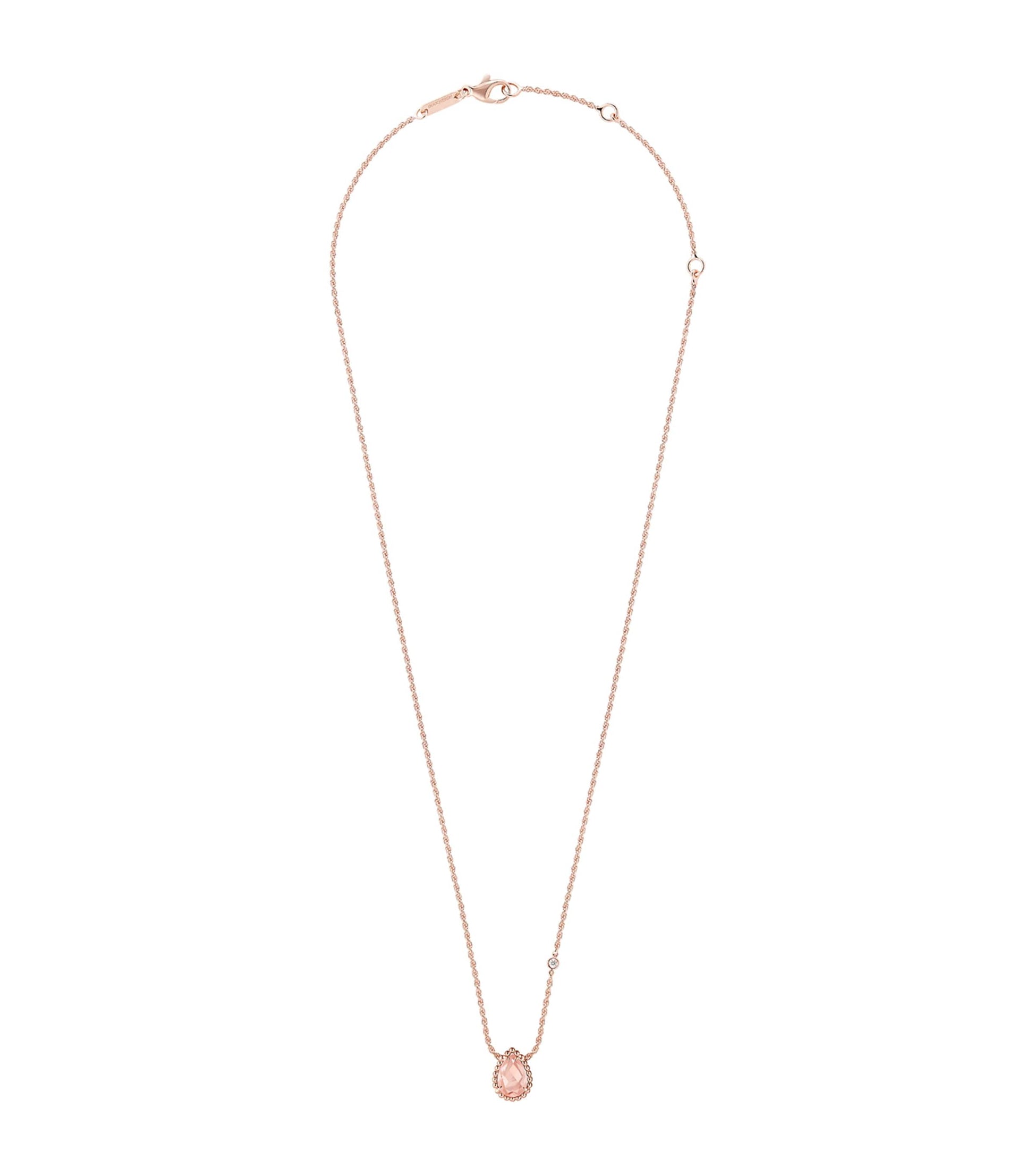 Rose Gold, Diamond and Pink Quartz Serpent Bohème Necklace