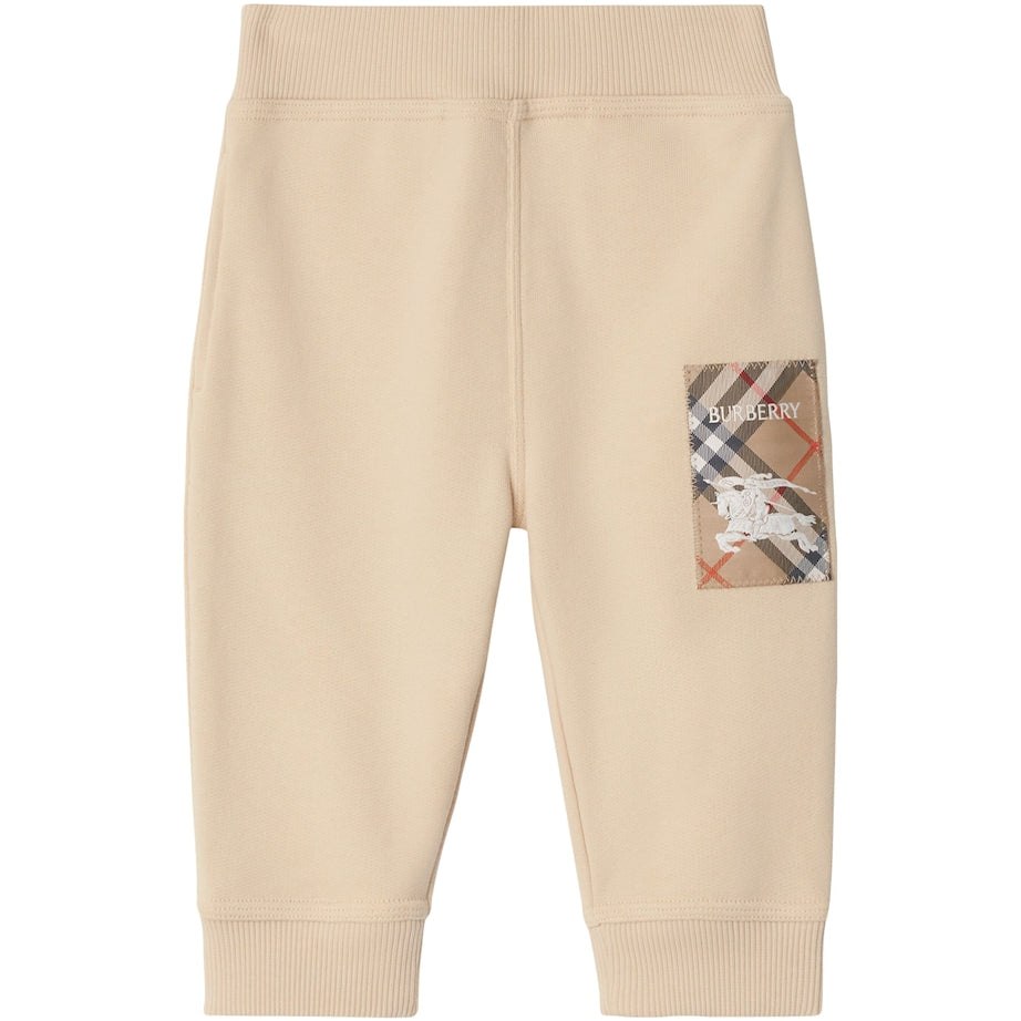 Burberry Kids Cotton Check-Label Sweatpants (6-24 Months)