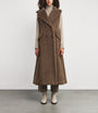 Max Mara Brown Alpaca-Wool-Silk Sleeveless Coat