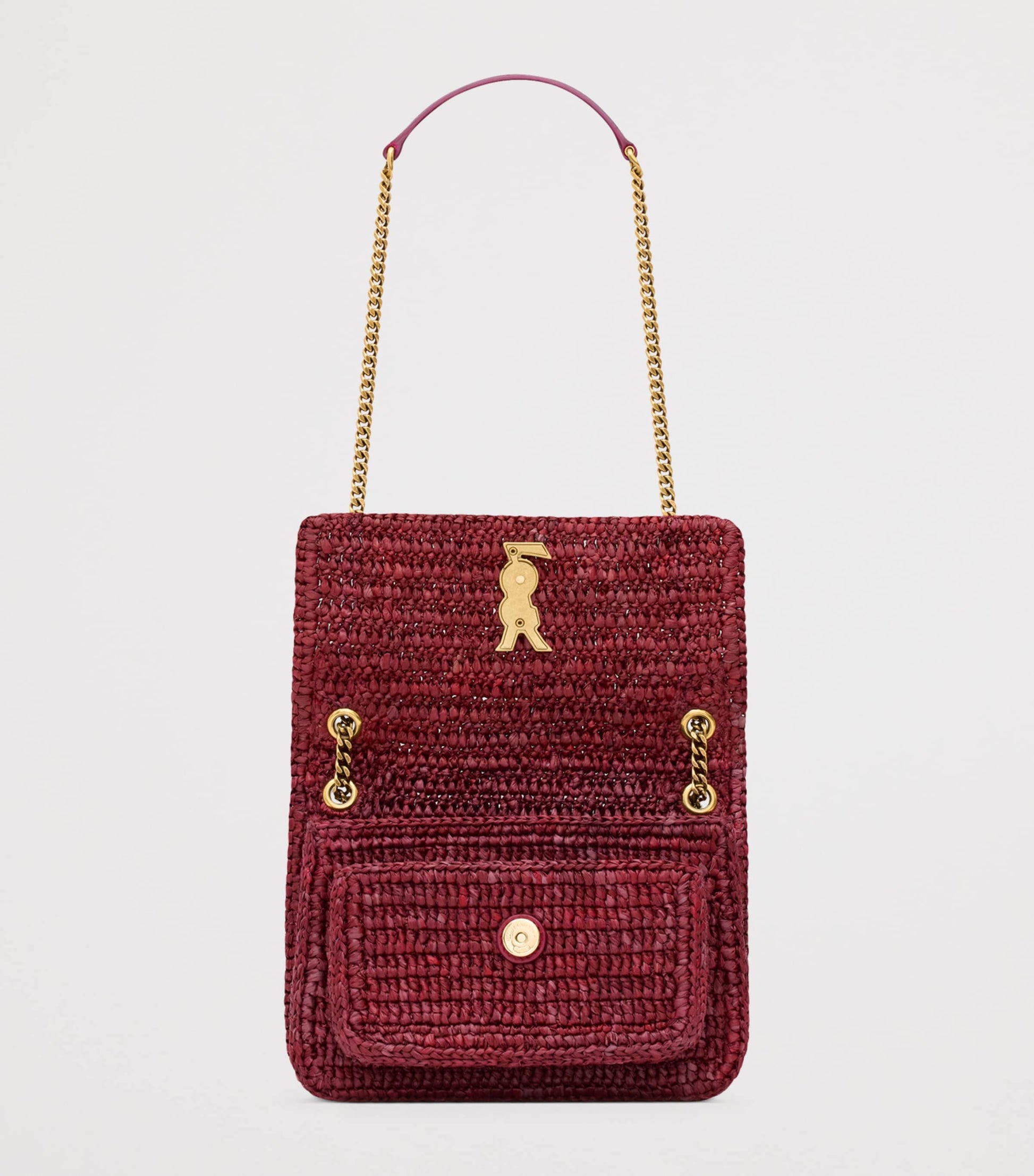 Saint Laurent Pink Mini Raffia Niki Shoulder Bag