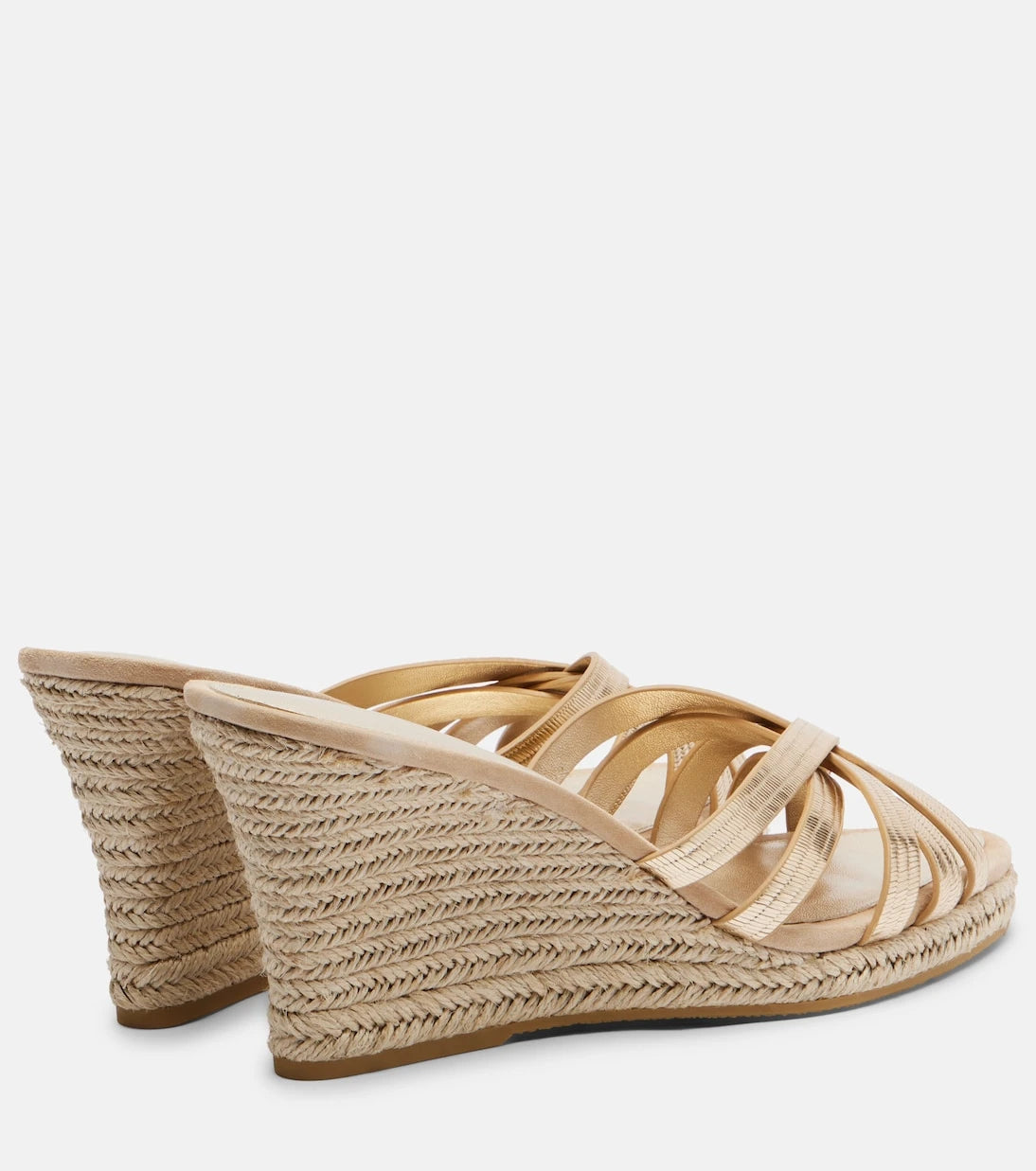 Veronica Beard - Metallic leather espadrille wedges