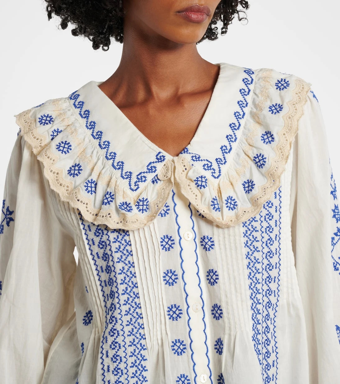 Rixo - Percy embroidered cotton blouse
