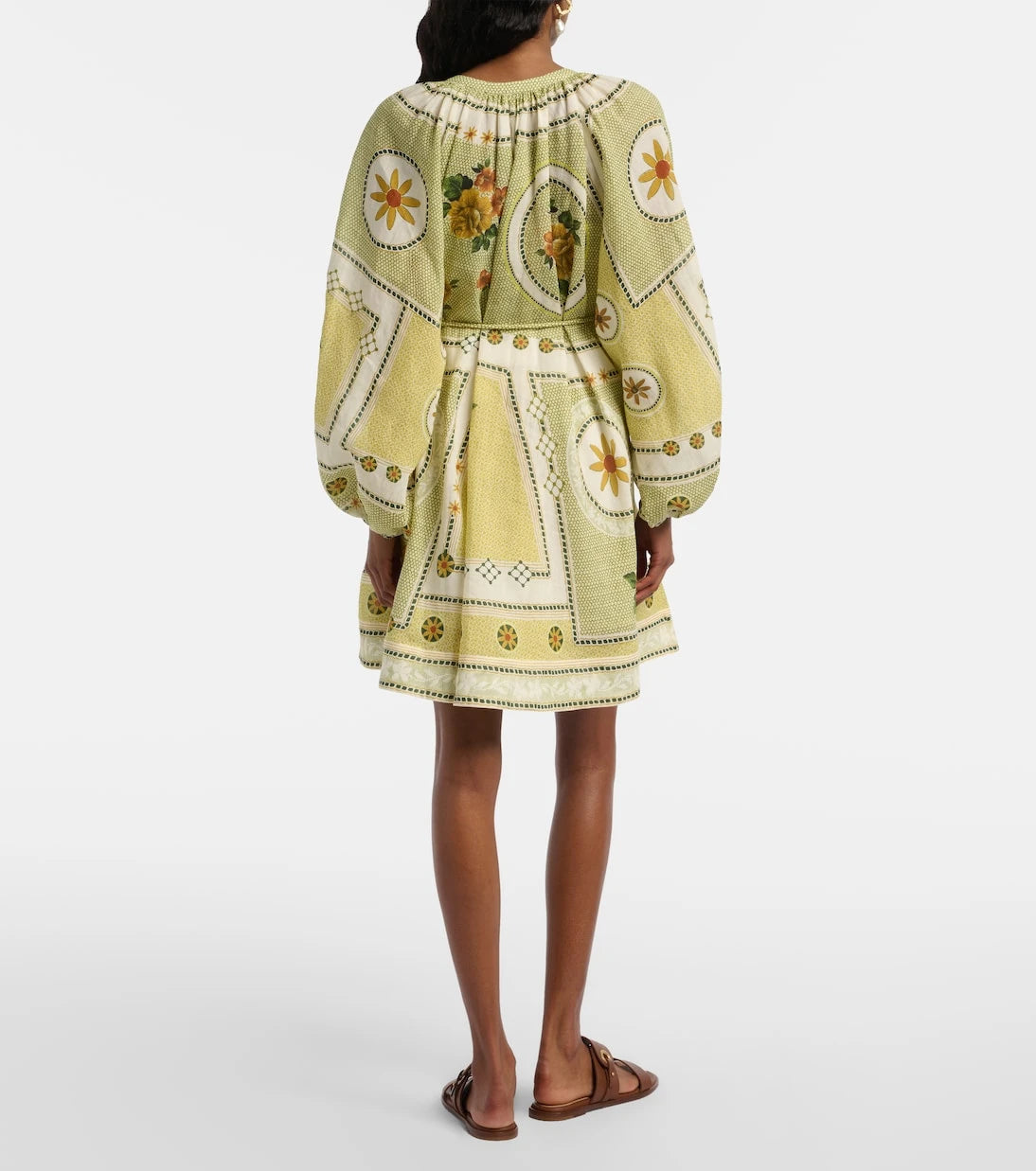 Alémais - Dixie belted printed ramie minidress
