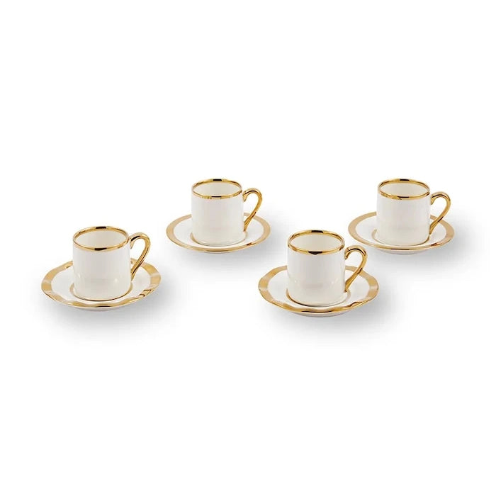 4 Kişilik Fincan ve Tabak Seti POLSPOTTEN Golden Finds 110 ml