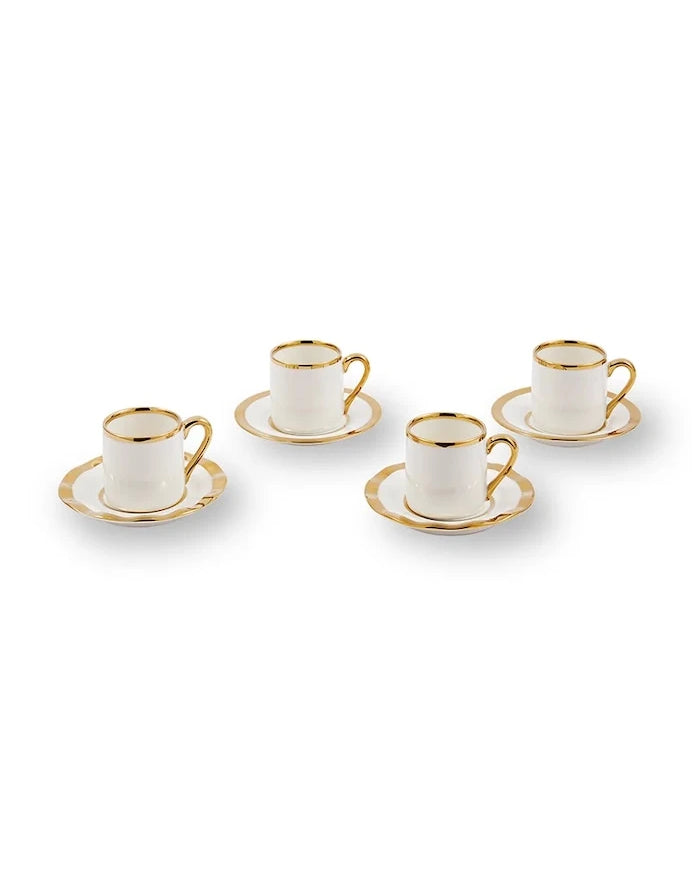 4 Kişilik Fincan ve Tabak Seti POLSPOTTEN Golden Finds 110 ml