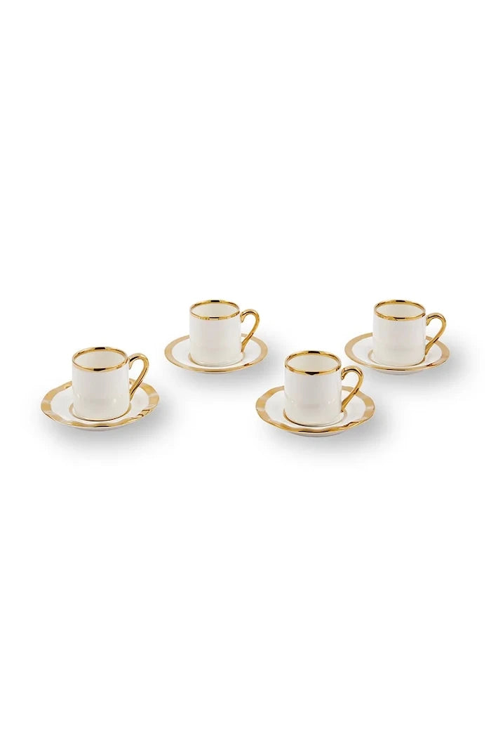 4 Kişilik Fincan ve Tabak Seti POLSPOTTEN Golden Finds 110 ml