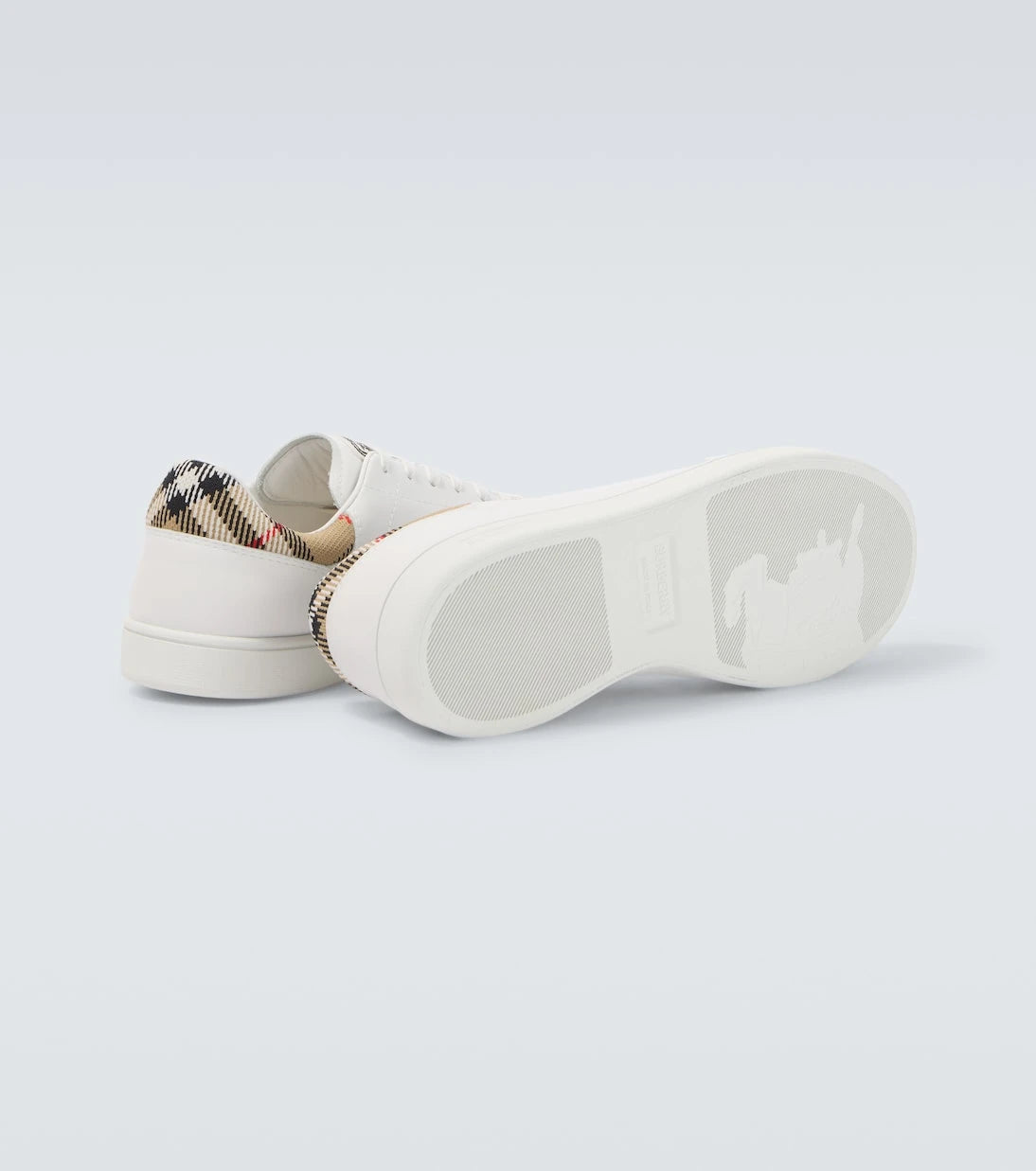 Burberry - Set Burberry Check leather sneakers
