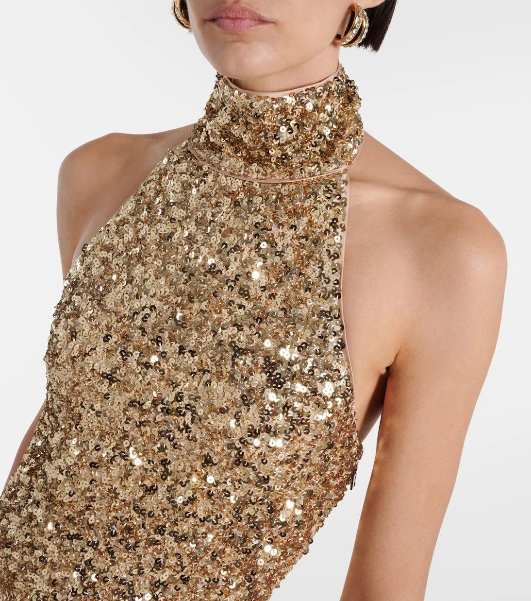Rotate - Sequined halterneck gown