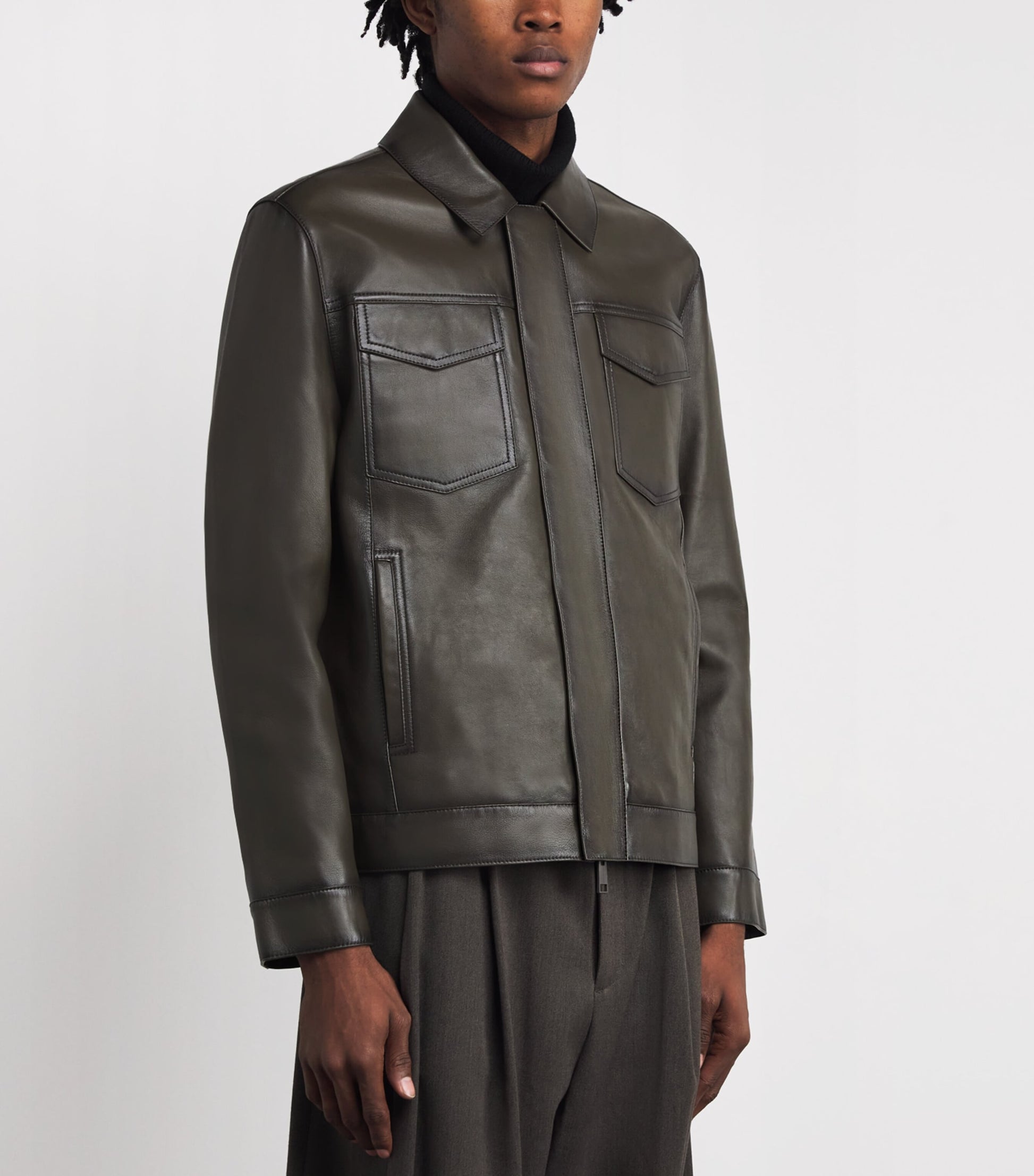 Brown Patina Leather Jacket