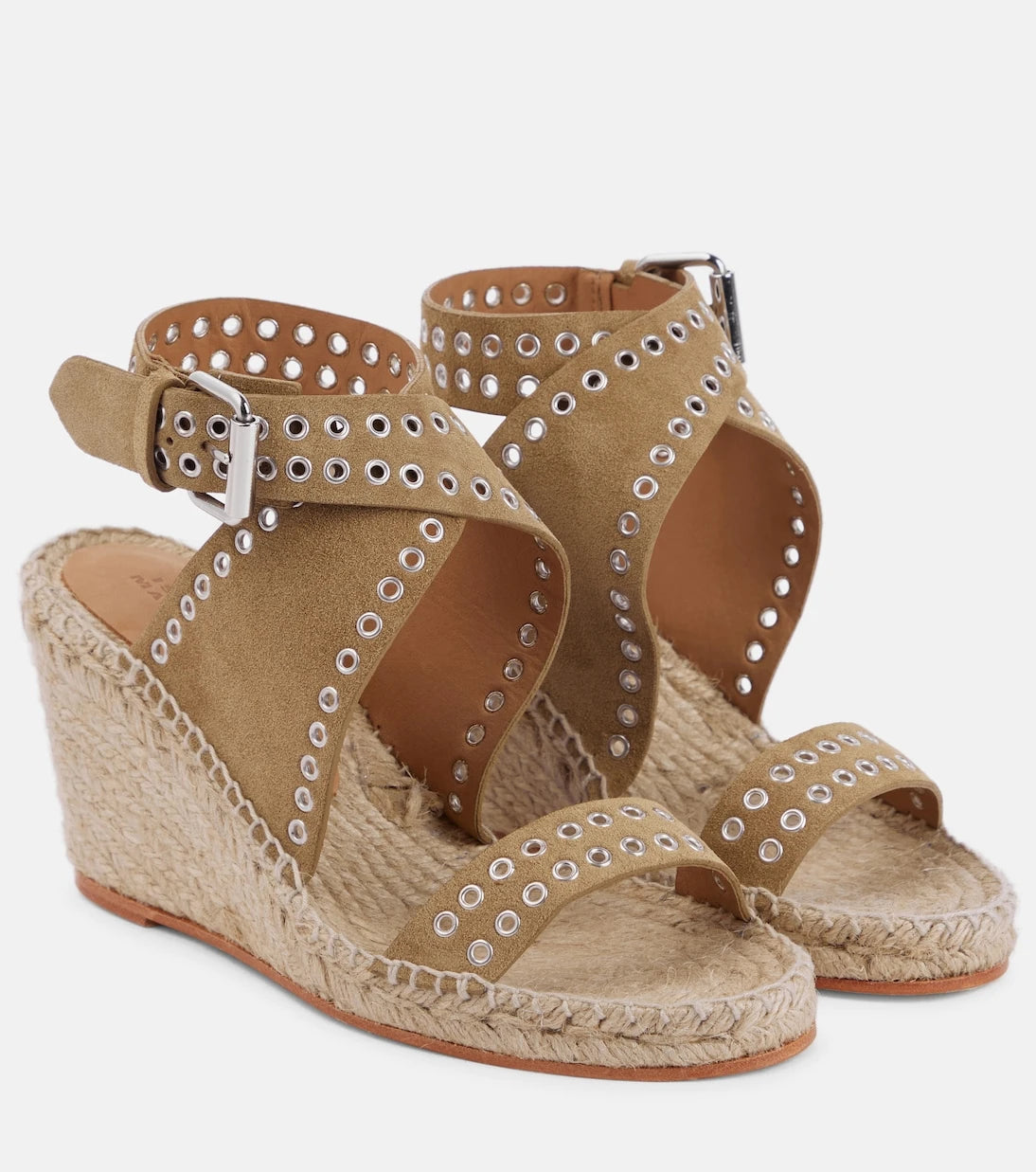 Isabel Marant - Iriane studded suede espadrille wedges
