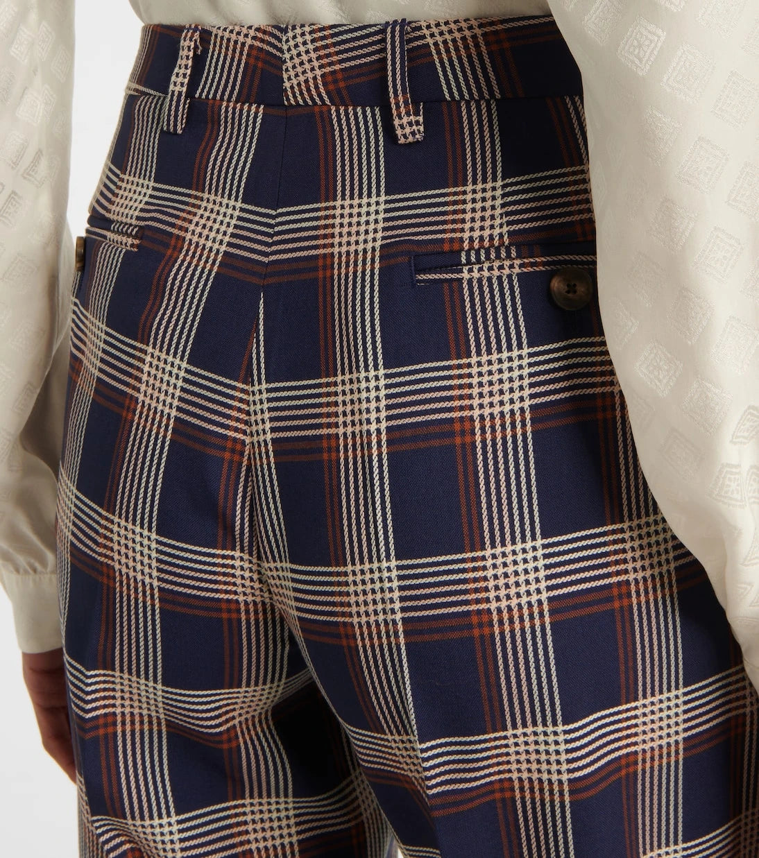 Etro - Checked high-rise wool wide-leg pants