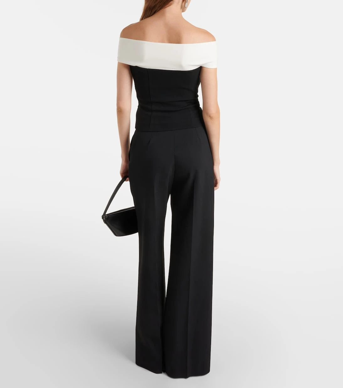Roland Mouret - Colorblocked gathered cady top