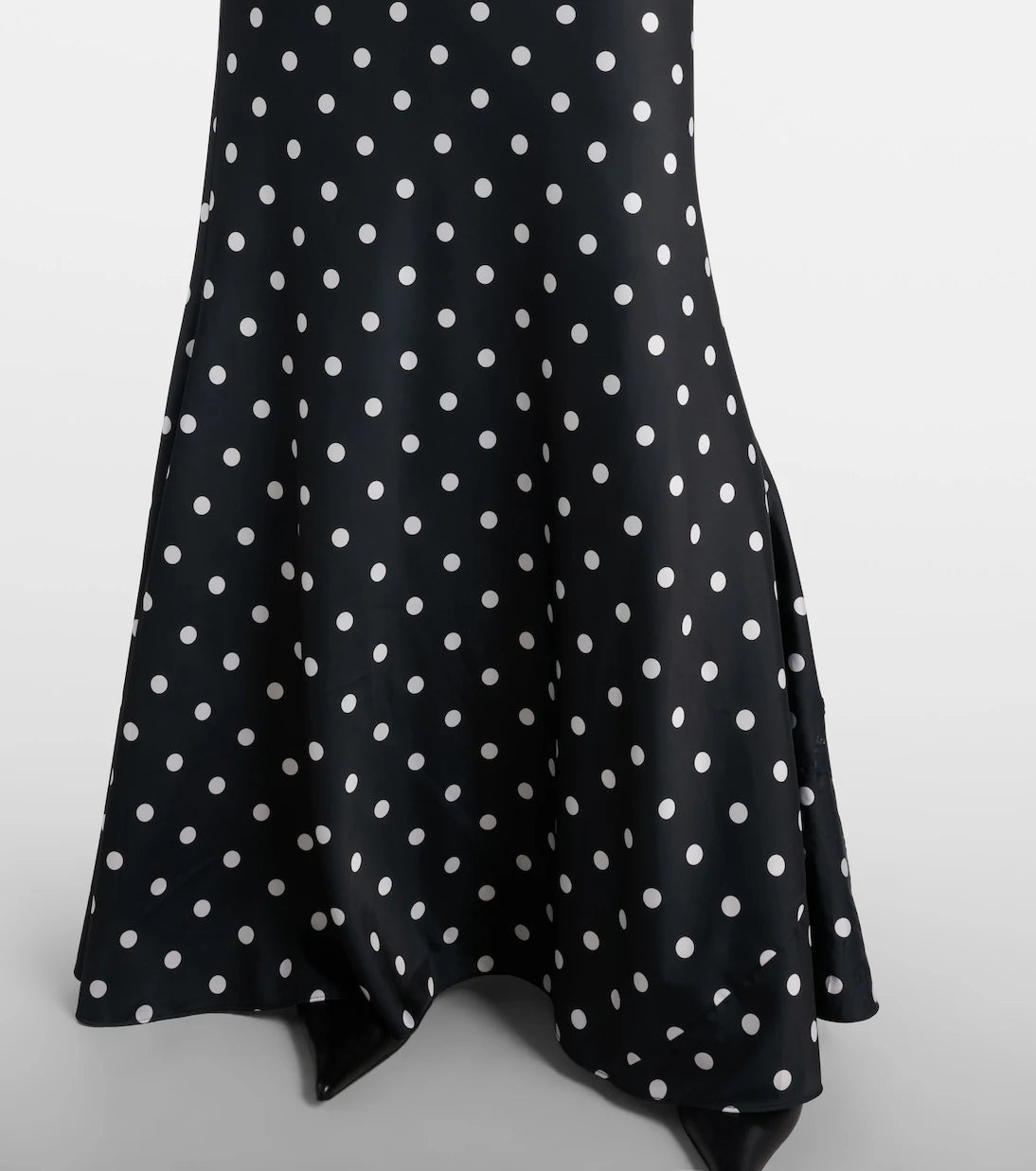 Self-Portrait - Polka-dot lace-trimmed satin gown